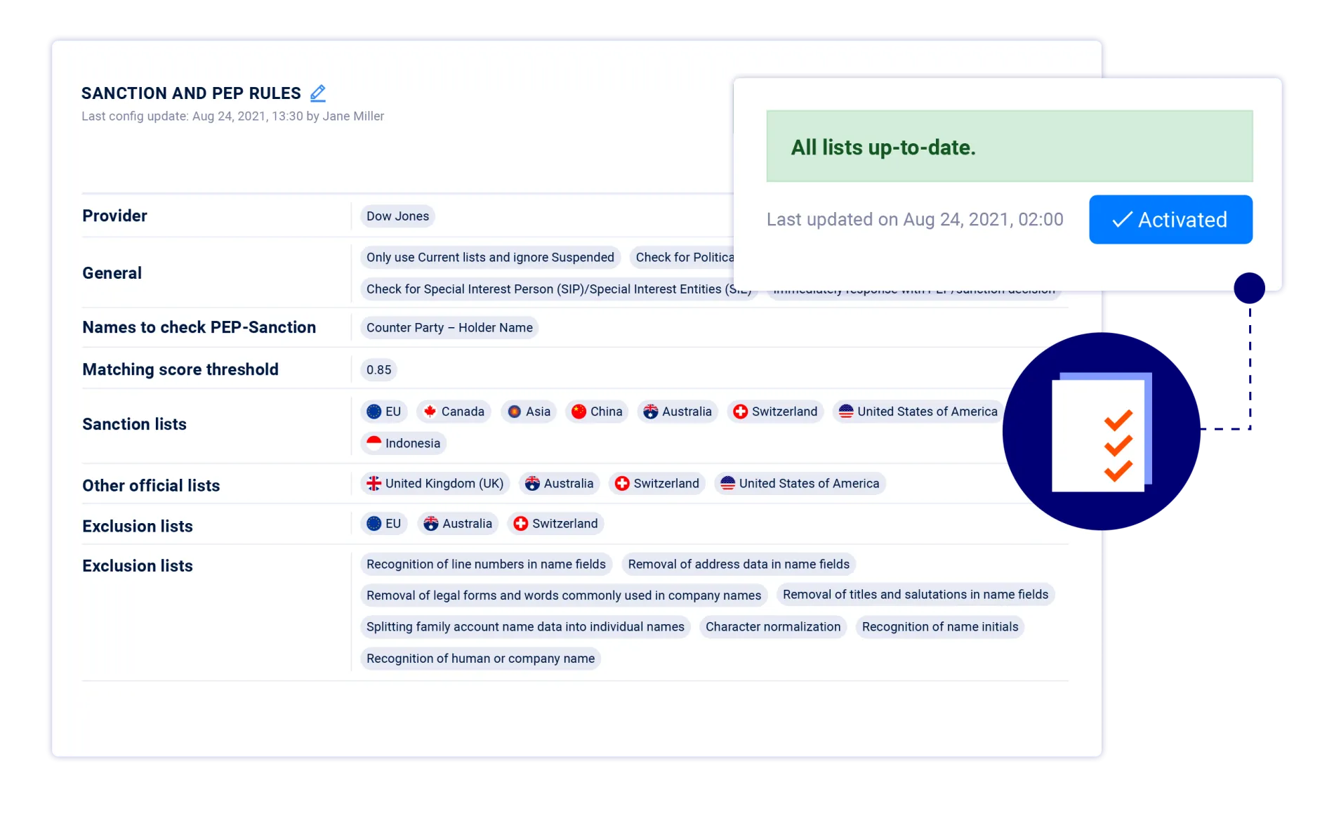 Payment Screening – Configuration