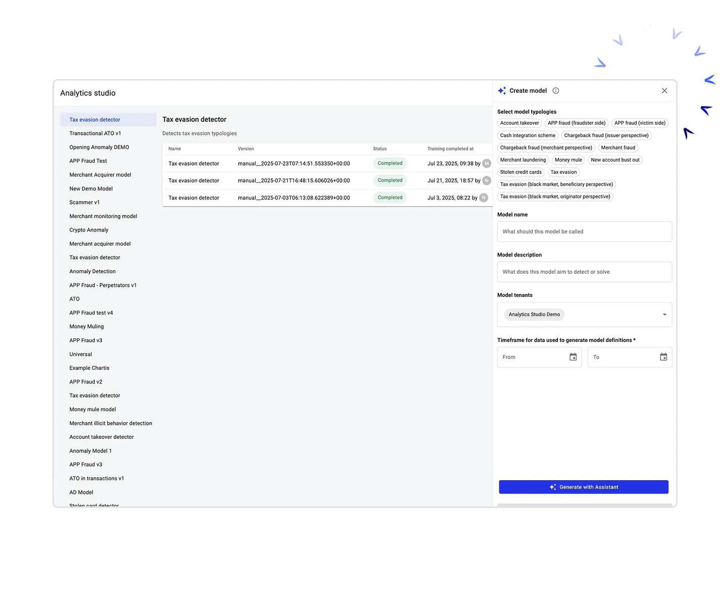 Analytics Studio | Streamline AML & Fraud AI Lifecycle