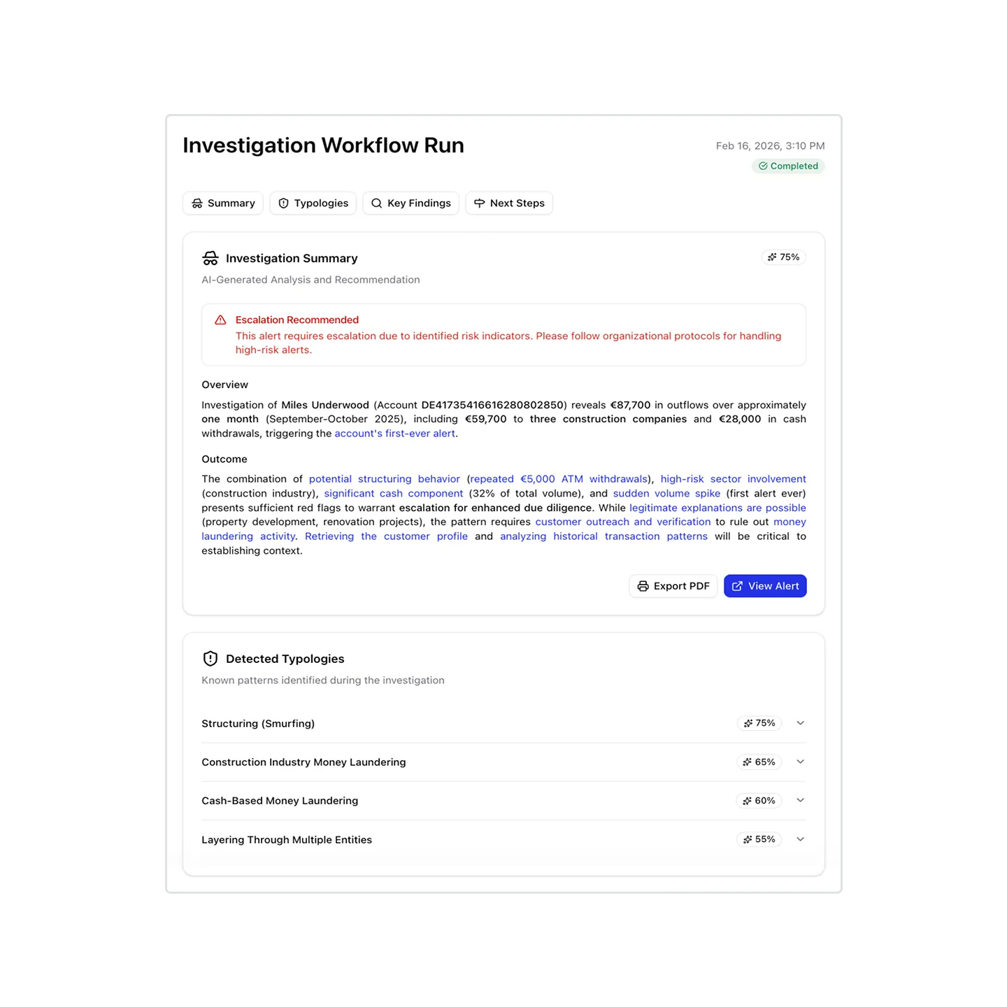 Hawk's AML Investigative Agent