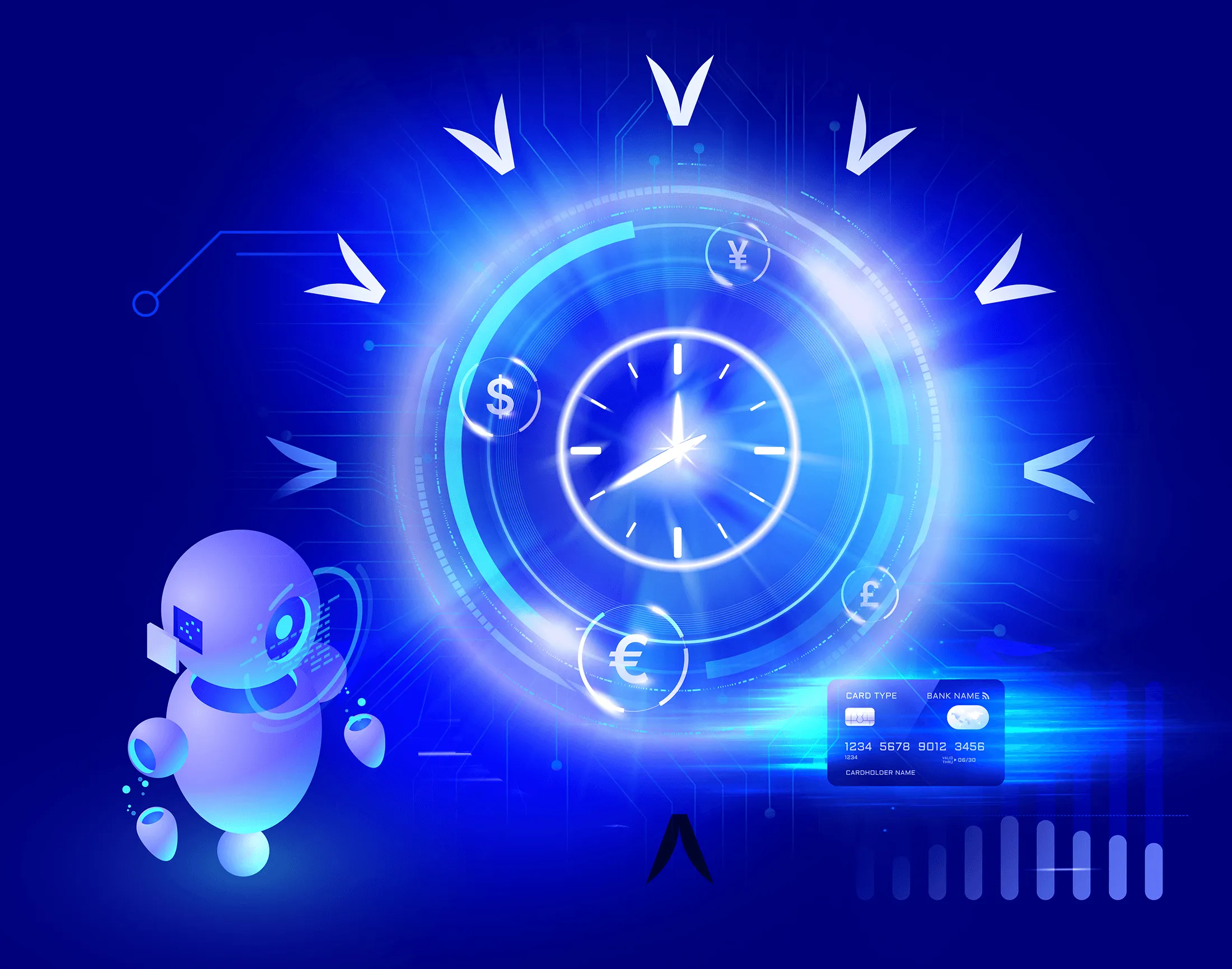 Abstract image showing an AI agent and real time processing for payment screening